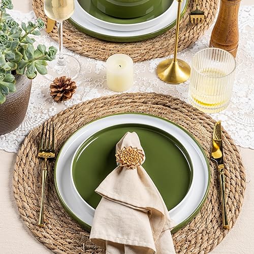 Miniatura 6 de AmorArc Juego de 6 platos de cerámica redondos de cerámica de 8.0 pulgadas, para postres, ensaladas, aperitivos, etc., aptos para microondas y