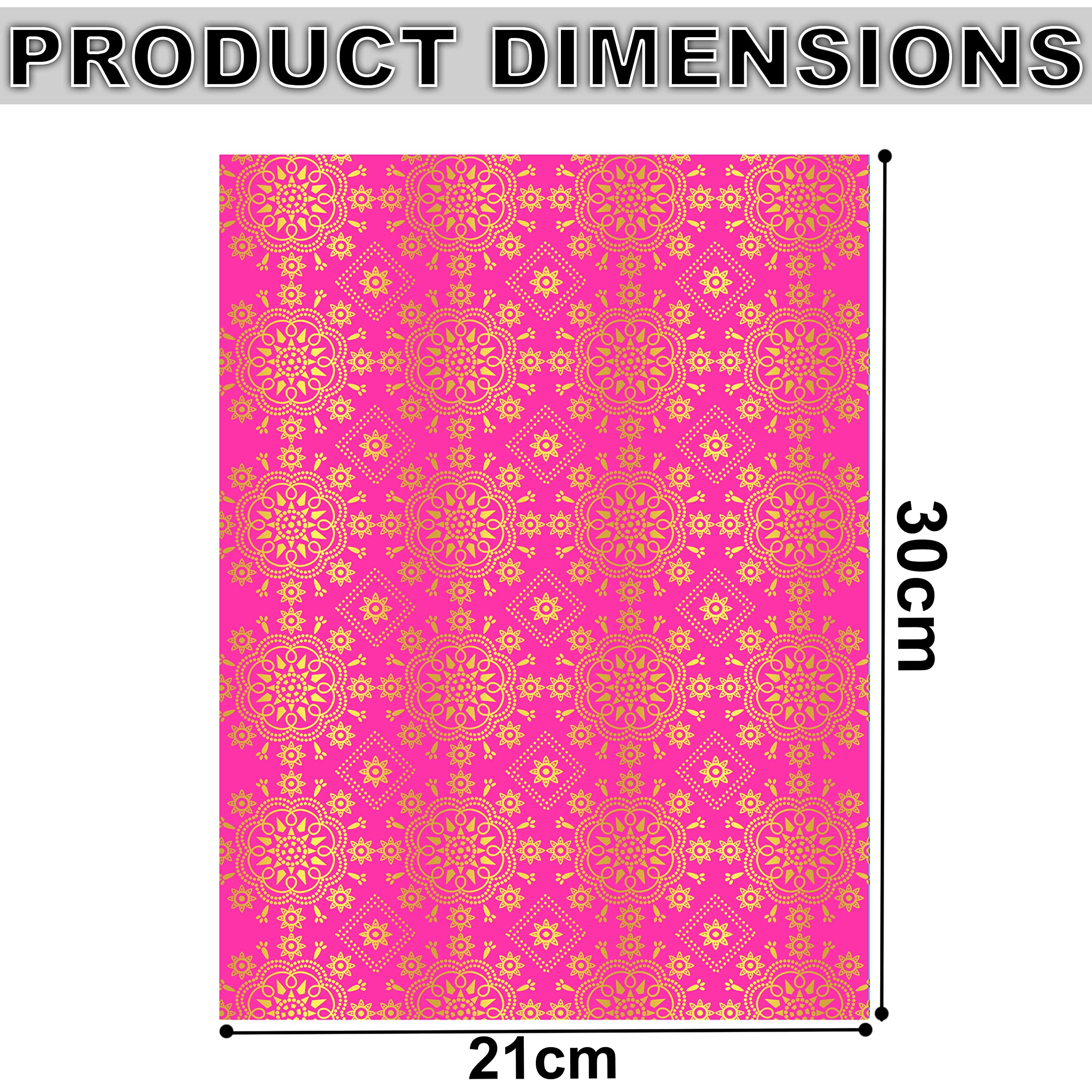 Lakeer A4 Printed Decorative Paper Pack of 10 Sheets 180-210 GSM Thick Pre Printed Paper for Origami, Scrapbooking, Project (Bandhani) 1