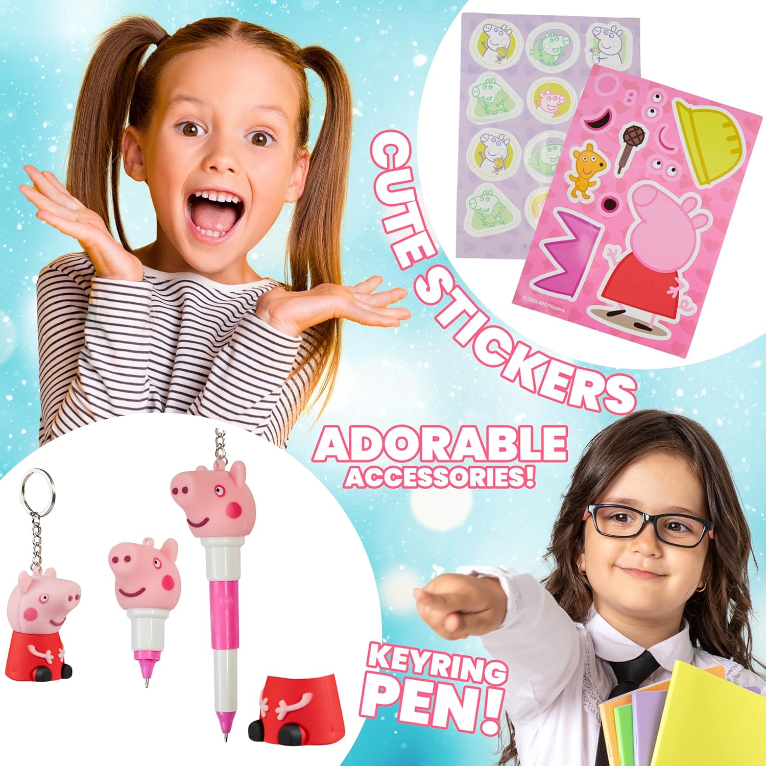 Get Trend Peppa Pig Advent Calendar 2025 for Kids with Color Your Own Figurines, Keychain, 24 Fun Accessories, Christmas Countdown Gifts for Girls (Multi Peppa Pig)