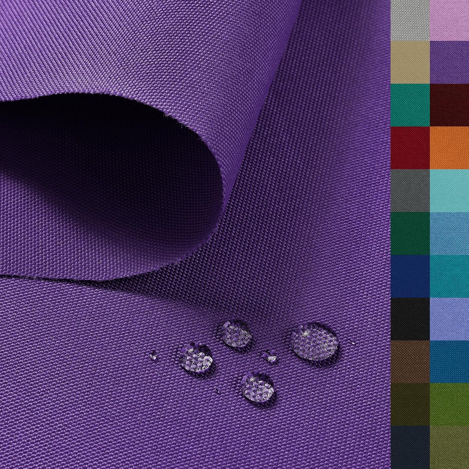 Krychiler Waterproof Canvas Fabric by The Yard, Fade & UV Resistant - 600D Polyester Oxford Material for Indoor Outdoor Furniture Covers, Awnings, Tents, DIY Projects - Purple, Precut 1-Yard