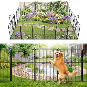 FXW No Dig Garden Fence, Outdoor for Yard, 40in(H) x 36.4ft(L), 16 Panels