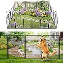 FXW Garden Fence Outdoor for the Yard – 40in(H) x 36.2ft(L) Heavy Duty Metal Animal Barrier for Dog, No Dig Decorative Dog Fence, 16 Panels, Black