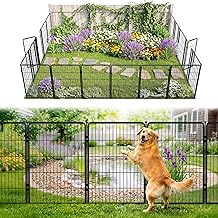 FXW No Dig Garden Fence, Outdoor for Yard, 40in(H) x 36.4ft(L), 16 Panels | Heavy-duty Metal Animal Barrier, Dog-friendly yard, Flower bed protection, Flexible layout, Decorative