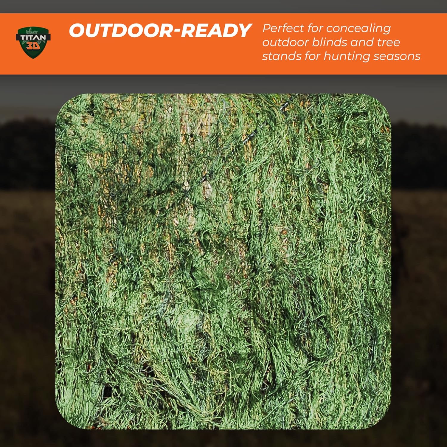 Ghillie Turkey Blind Cover - Hunting Accessories - Camouflage Netting - Deer Hunting Accessories Outdoor Blinds - Camo Netting - Deer Hunting Blind Cover - Bow Hunting Accessories (Leafy Green Camo)