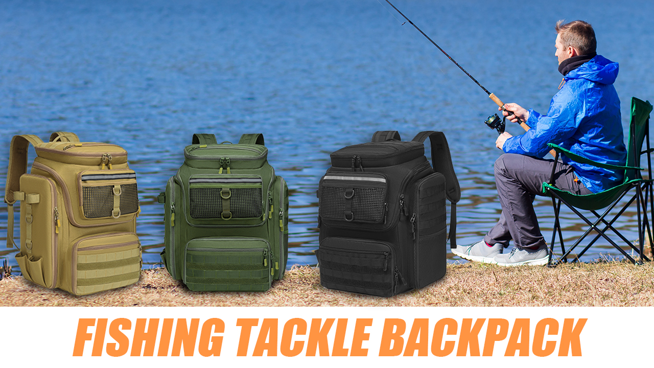 HAMBOLY Fishing Backpack 45L with Rod Holders, Water-Resistant Tackle Backpack for Fishermen, Large Capacity Fishing Gear Bag for Travel Hiking Camping : Sports & Outdoors
