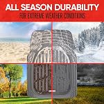 Motor Trend 2 Pièces devant tapis de voiture- Gris FlexTough Contour Liners - Tapis de sol en caoutchouc pour voiture SUV Camion & Van-All Weather Protection, le modèle universel pour s'adapter