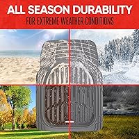 Vista 4 de Motor Trend FlexTough Alfombrillas para Automóviles, Alfombrillas Grises de Plato Profundo para Todo Clima, Alfombrillas Automotrices Impermeables