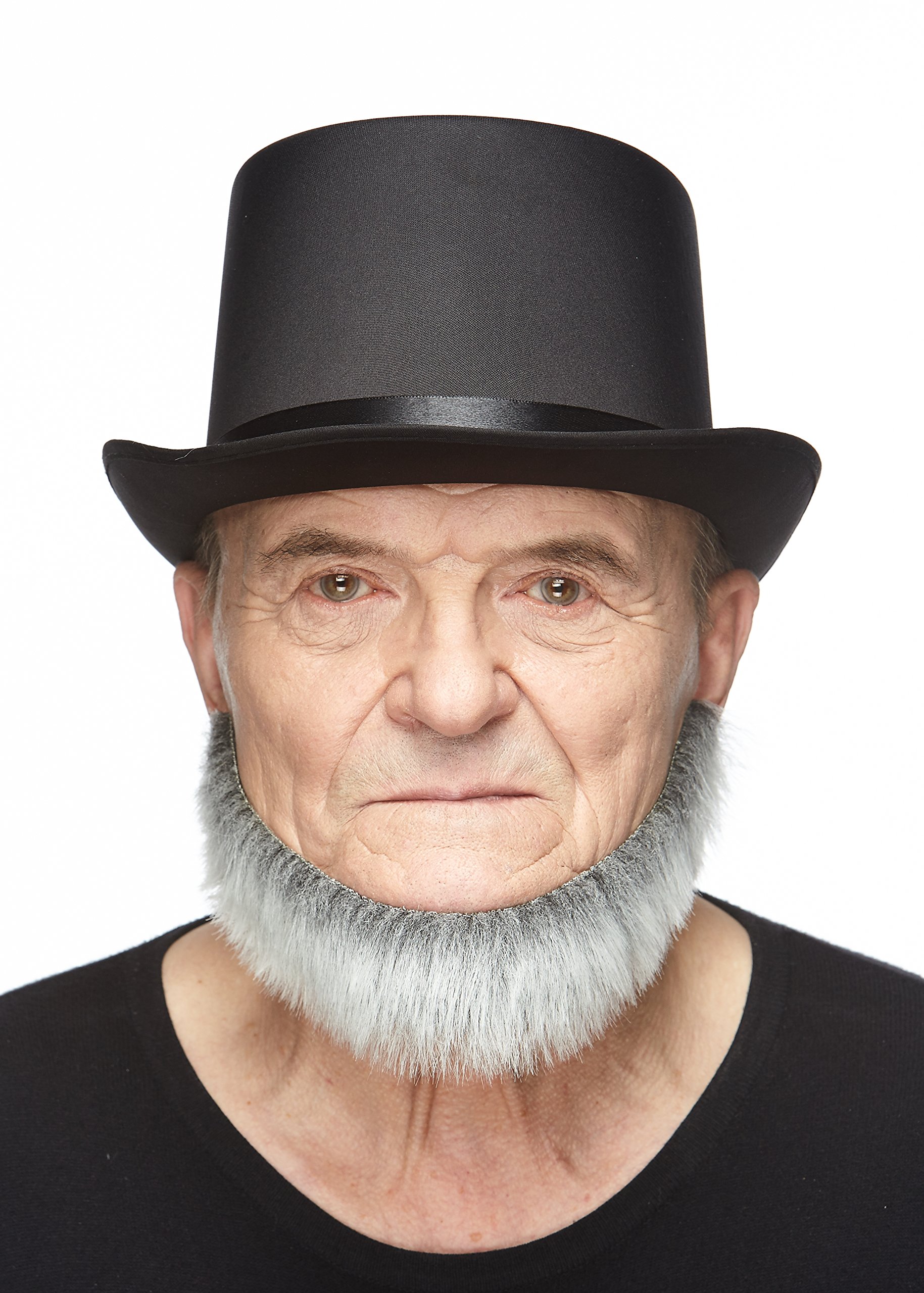 Mustaches Self Adhesive, Novelty, Morman Fake Beard, False Facial Hair, Costume Accessory for Adults, Gray with White Color - Image 2