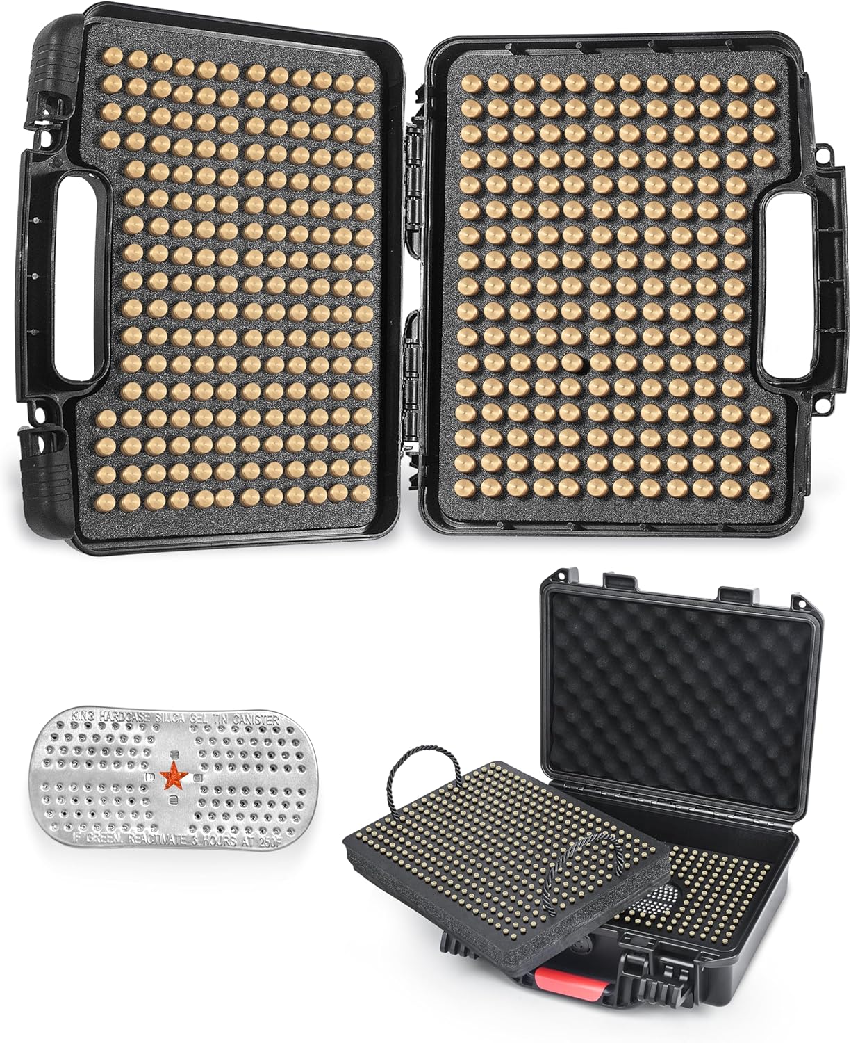 390Round 9mm Ammo Storage Case and 680 Rounds 22LR Ammo Case with Dessicant