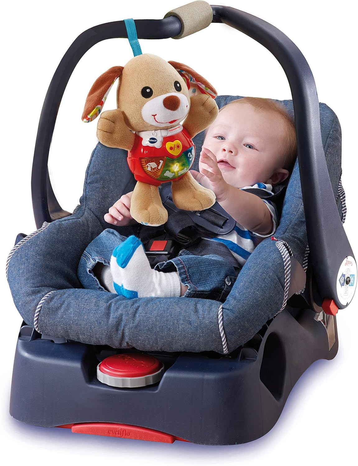 VTech -Baby Small Interactive Plush Dog with Songs Voices and Activities That Stimulate Baby in Different Aspects Development Motor, Language and Sensory, Brown (3480-502322)