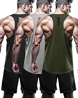 Men's 4, 3 or 1 Pack Tank Tops Sleeveless Shirts Y-Back Muscle Mesh Gym Training Athletic Workout Dry Fit