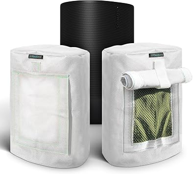 White 600D Weatherproof Speaker Cover Custom Fit for Sonos Move Bluetooth Speaker with SoundFlap