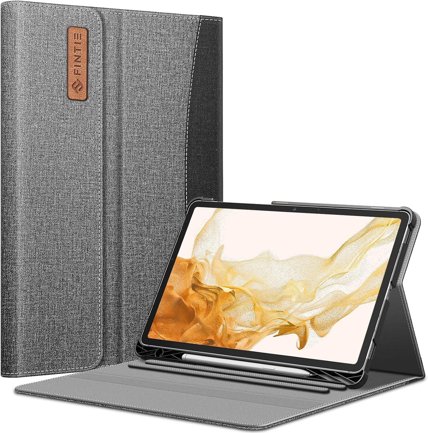 Fintie Case for Samsung Galaxy Tab S8 Plus 2022/S7 FE 2021/S7 Plus 2020 12.4 inch with S Pen Holder, Multiple Angle Portfolio Cover with Pocket Auto Sleep/Wake, Grey