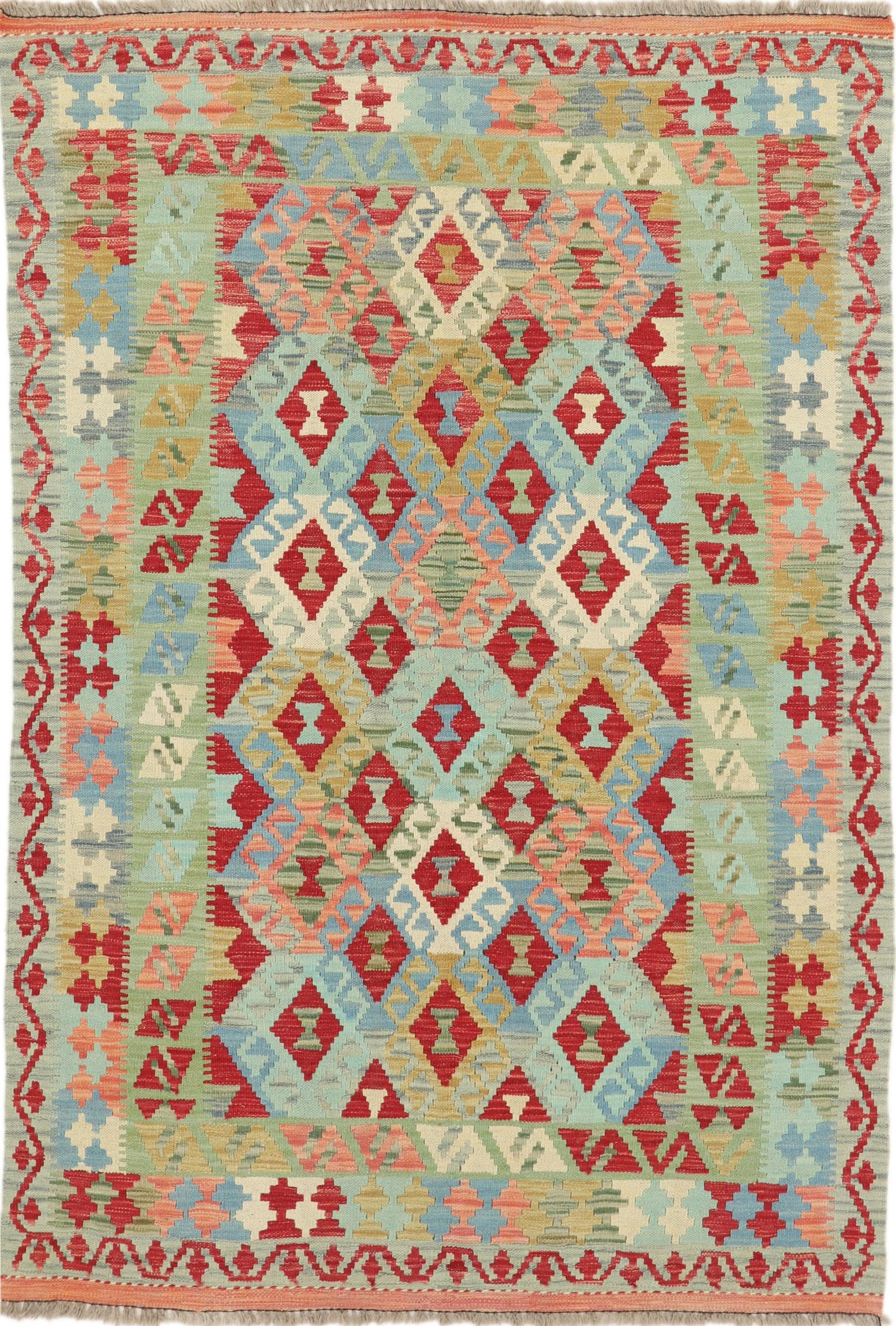 Tapis d'Orient Kilim Afghan authentique en laine fait main dimensions 128x188 cm