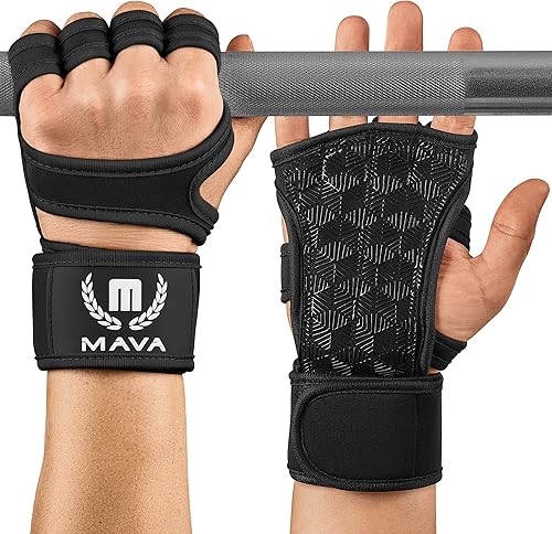 Mava Sports Guantes de entrenamiento cruzados con soporte de muñeca para fitness WOD levantamiento de pesas entrenamiento de gimnasio y Mava Sports Guantes de entrenamiento cruzados con soporte de muñeca para fitness WOD levantamiento de pesas entrenamiento de gimnasio y