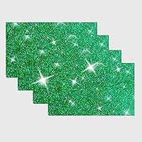 Vista 55 de Juego de 2 manteles individuales cuadrados incrustados con diamantes de imitación plateados