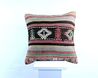 Kilim cushion covers 40x40 cm ethnic cushion covers handmade kilim cushions oriental cushions kilim cushion boho cushion 16"x16" inch kilim pillow cover code 1637