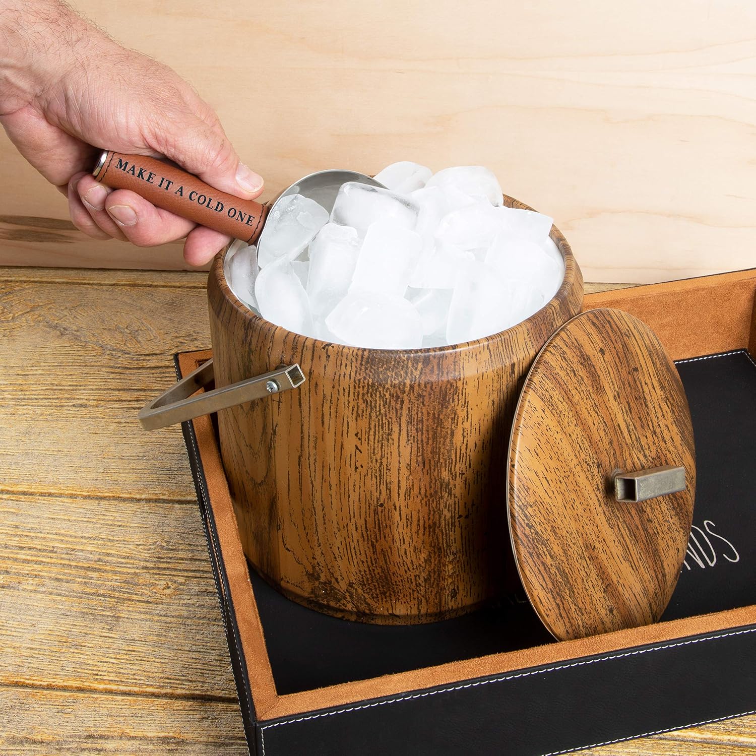 Pavilion Gift Company - Make It A Cold One - Funny Cocktail Bar Ice Scoop With Comfortable Handle