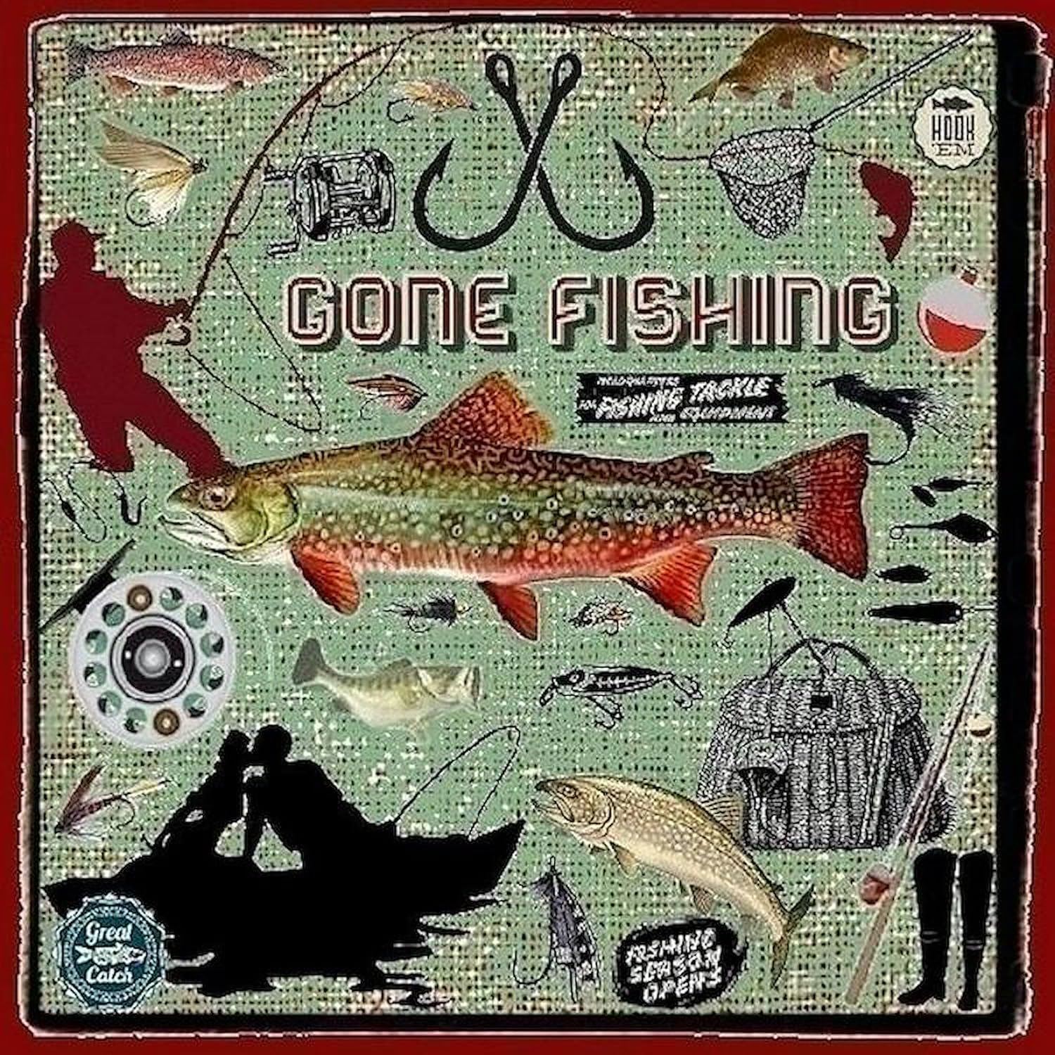 CafePress Gone Fishing Decorative Fabric Shower Curtain