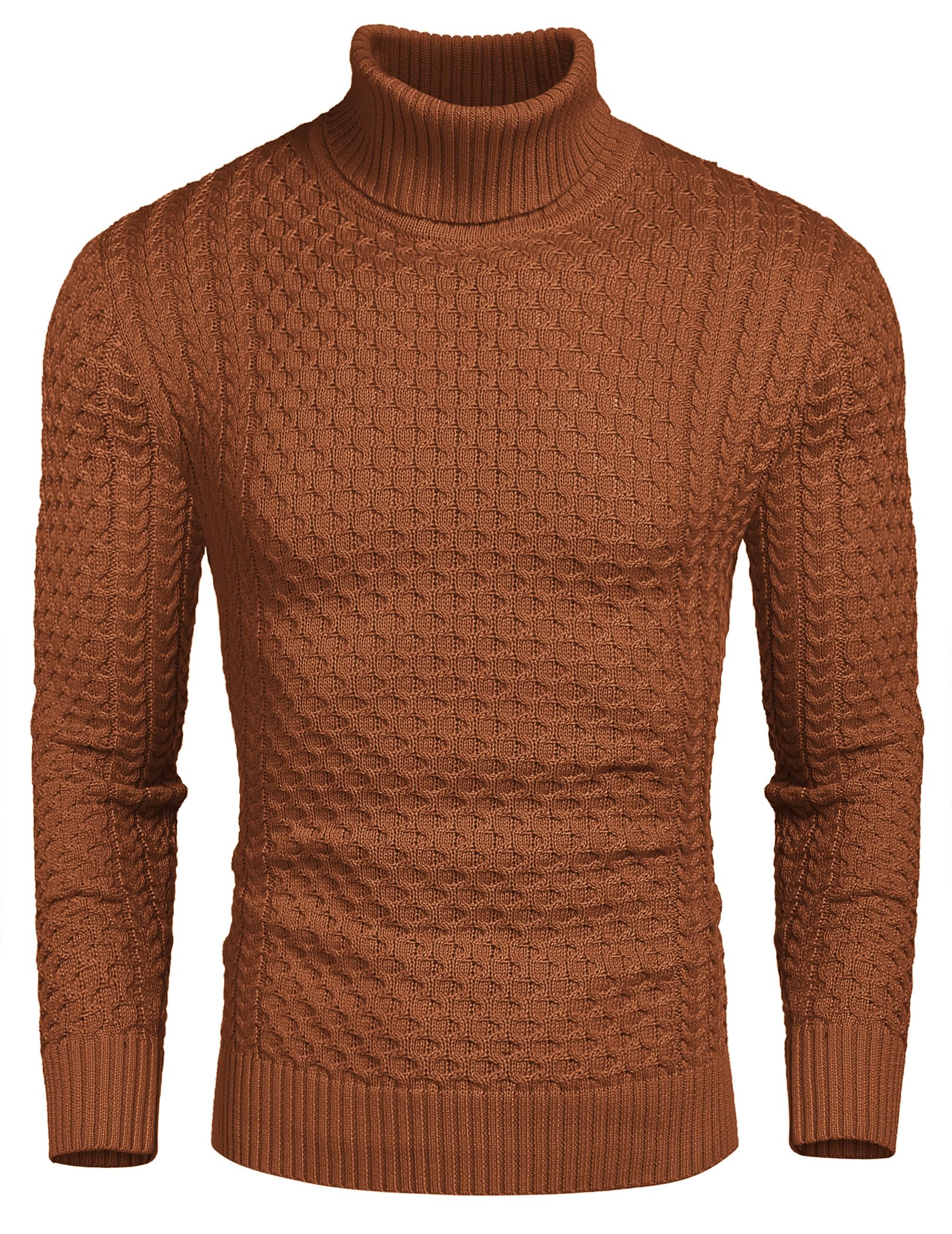 COOFANDY Men's Slim Fit Turtleneck Sweater Casual Knitted Pullover Sweaters