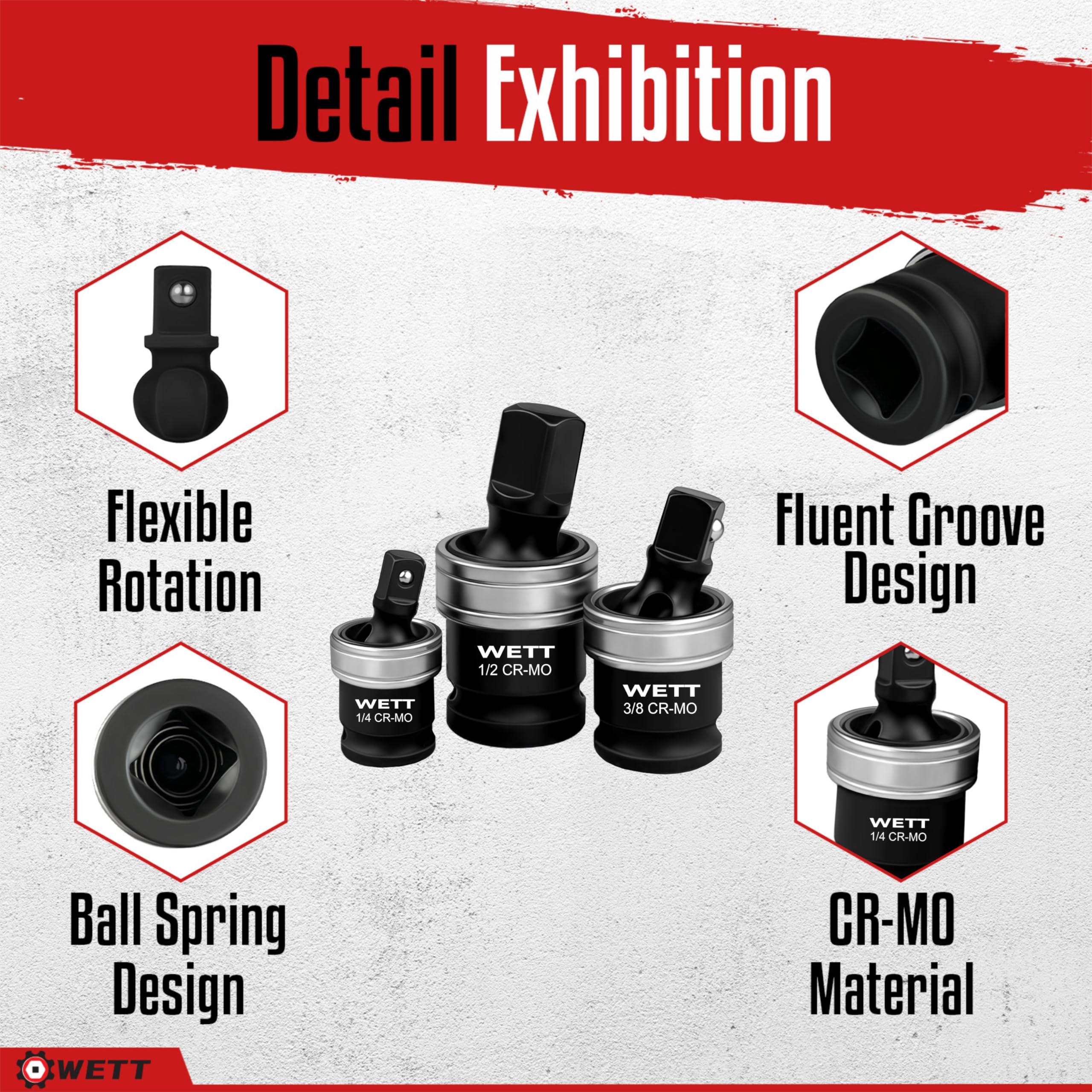 Snapklik.com : Impact Universal Joint Set, 3-Piece Socket Swivel ...