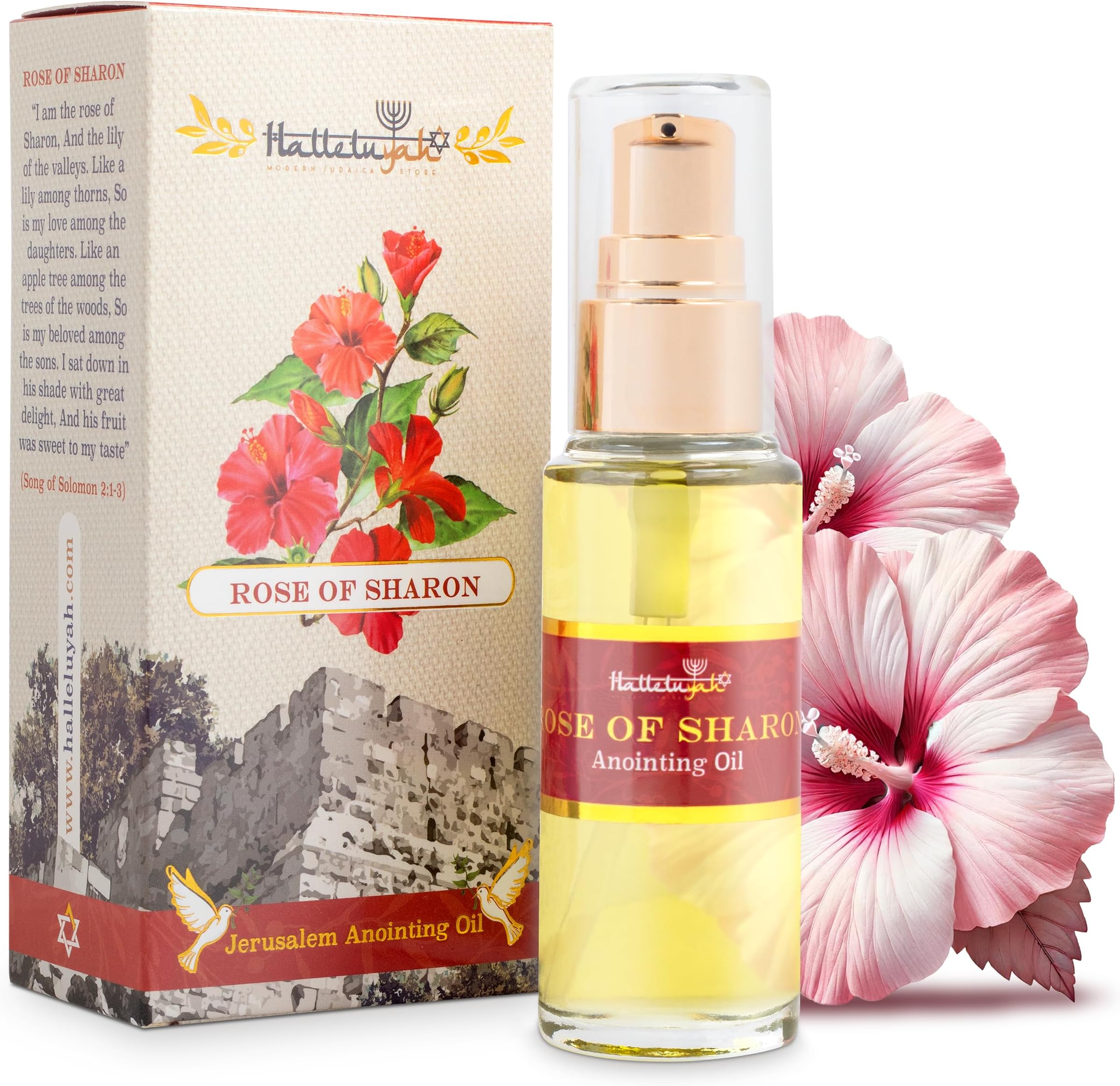 HalleluYAH Anointing Oil from Israel - Rose of Sharon Anointing Oil Jerusalem | Total Amount 1oz