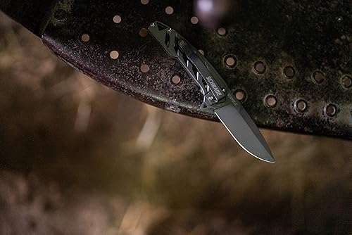 Miniatura 5 de Schrade Carpeta de ventrículo clase Delta de 7 pulgadas con hoja de acero AUS-10 de 3 pulgadas y mango de aluminio para EDC