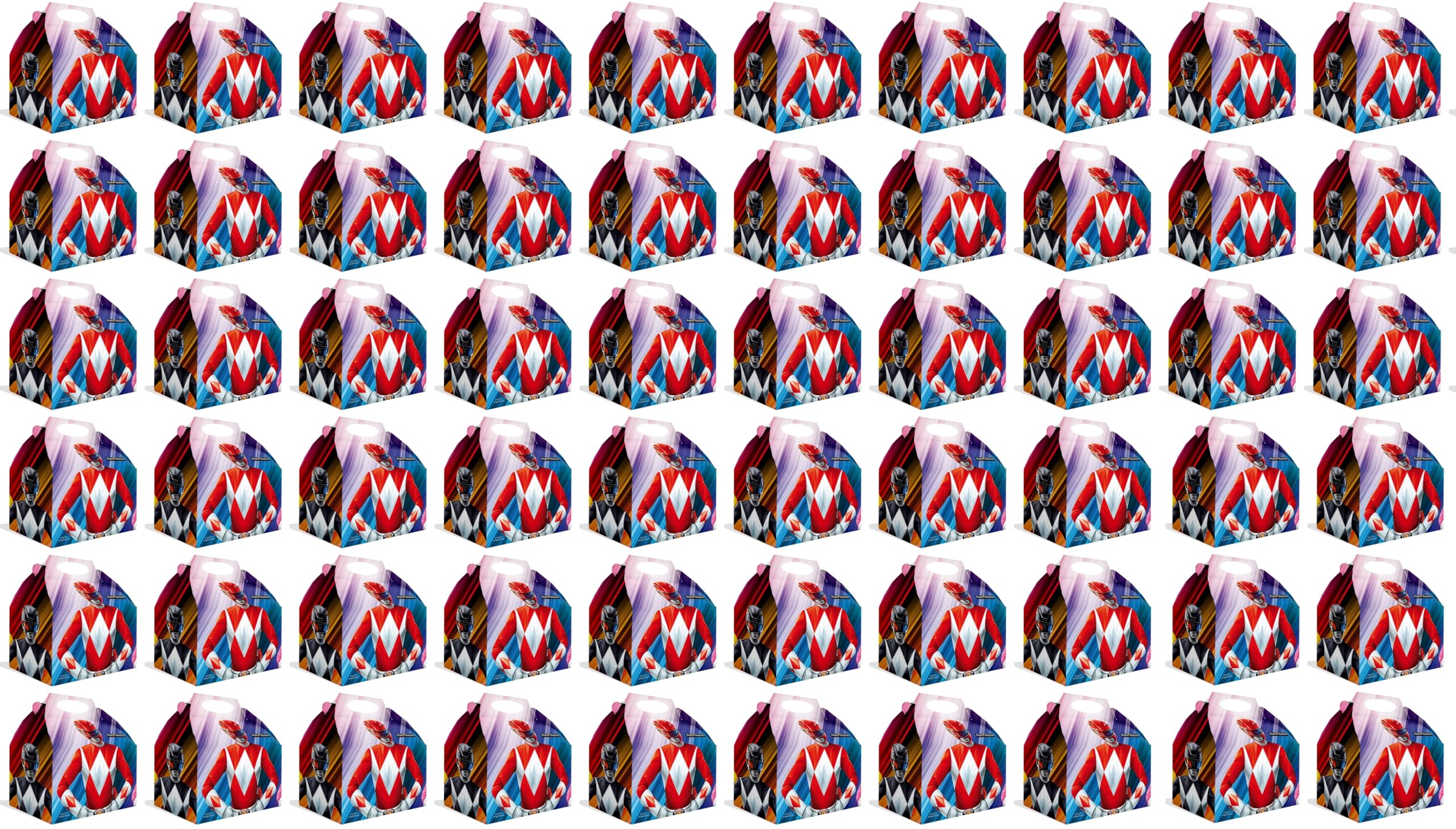Anila's Power Rangers Set of 60 Party Cardboard Boxes for snacks, treats and party favours, Ages 3+