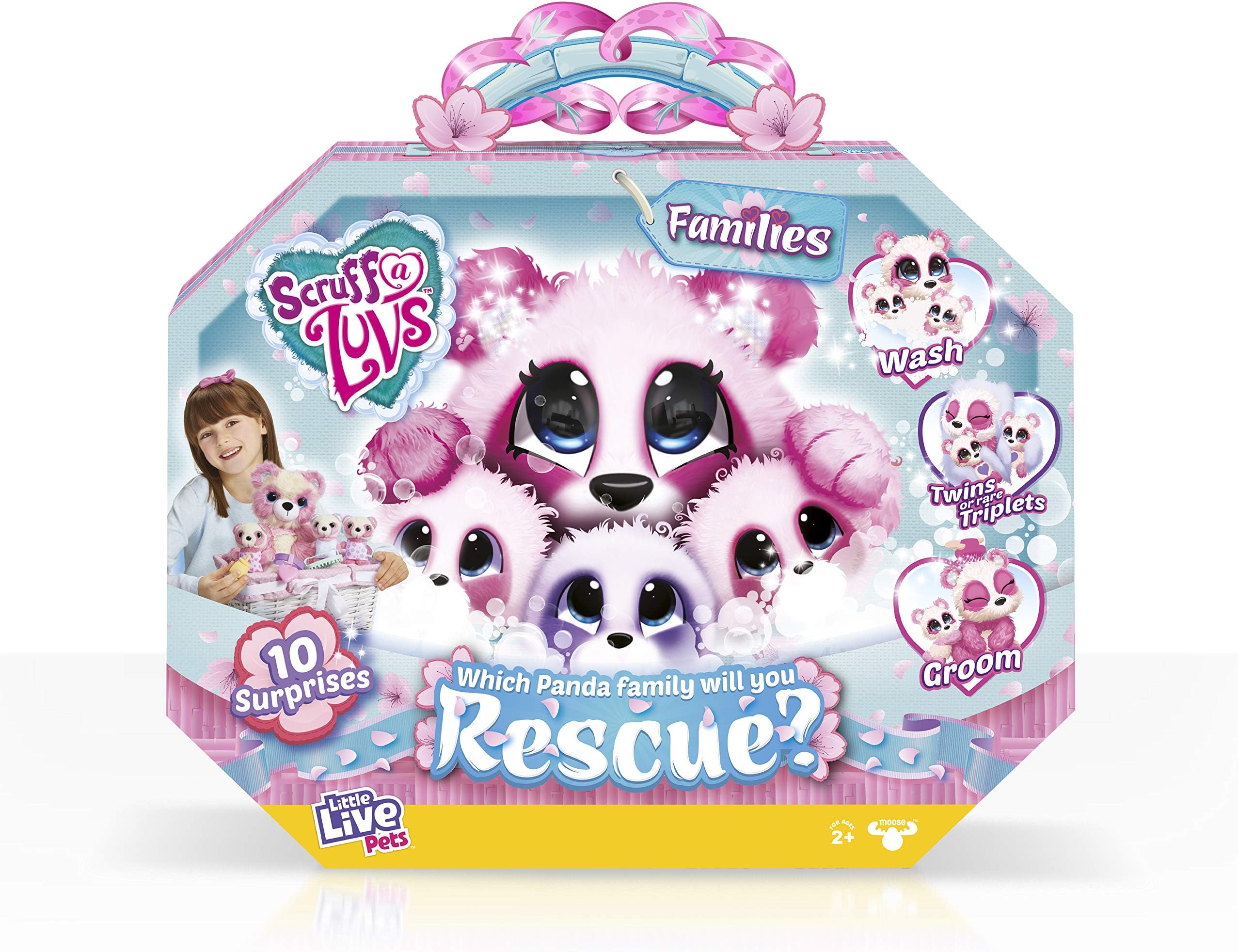 Scruff-a-Luvs 30110 Little Live Rescue Pet Surprise Soft Toy – Panda Families