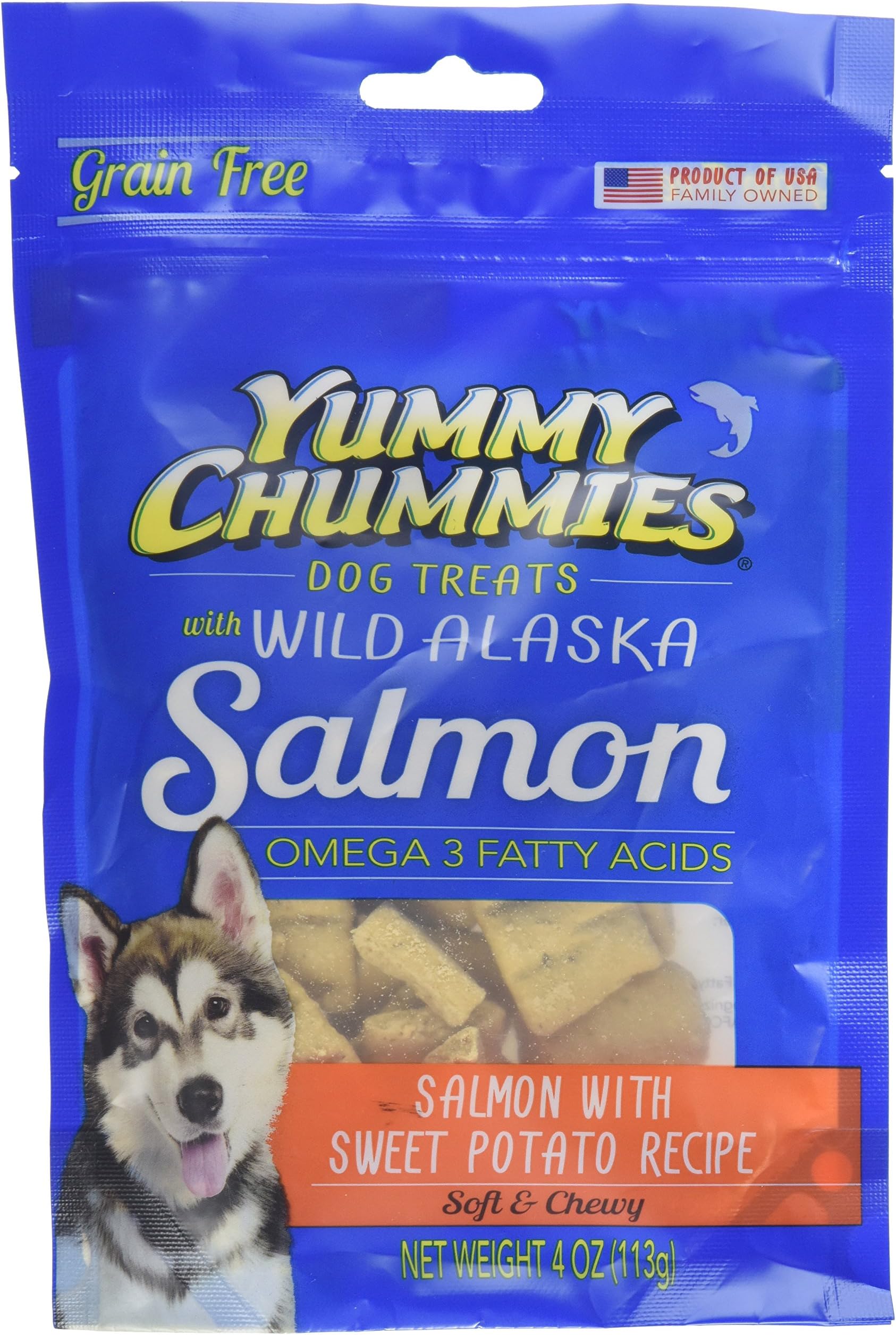 Yummy Chummies Arctic Paws Salmon With Sweet Potato Dog Treat, 4 Oz