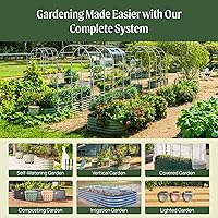 Vista 4 de Vego garden Kit de Cama de Jardín Elevada, 17" de Alto, Kit de Camas de Jardín Elevadas Modulares de Metal 4 en 1, Jardinera de Metal para Verduras