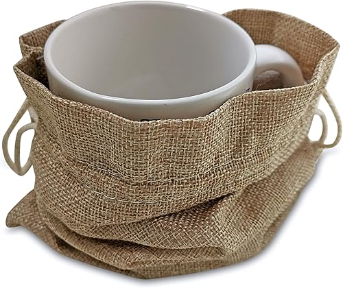 Miniatura 9 de Supply Friend 50 bolsas de arpillera con cordón, bolsa de regalo rústica de 7 x 10 pulgadas, paquete a granel para tazas, tarros de masón, bolsas de