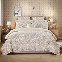 Vista 1 de FADFAY Elegante juego de funda de edredón de cachemira, ropa de cama clásica de cachemira dorada, transpirable, 100% algodón percal, ultra suave