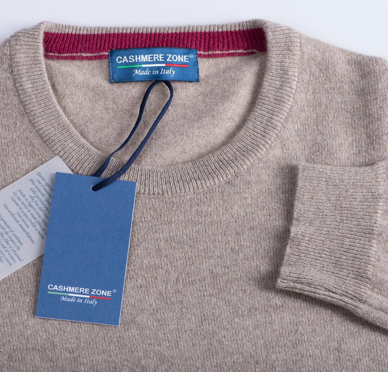 Cashmere Zone Maglione Uomo Puro Cashmere 100% Made in Italy Lana Pullover  a Manica Lunga con Girocollo Soffice e Morbido lencicol Maglioni Maglioni e  cardigan