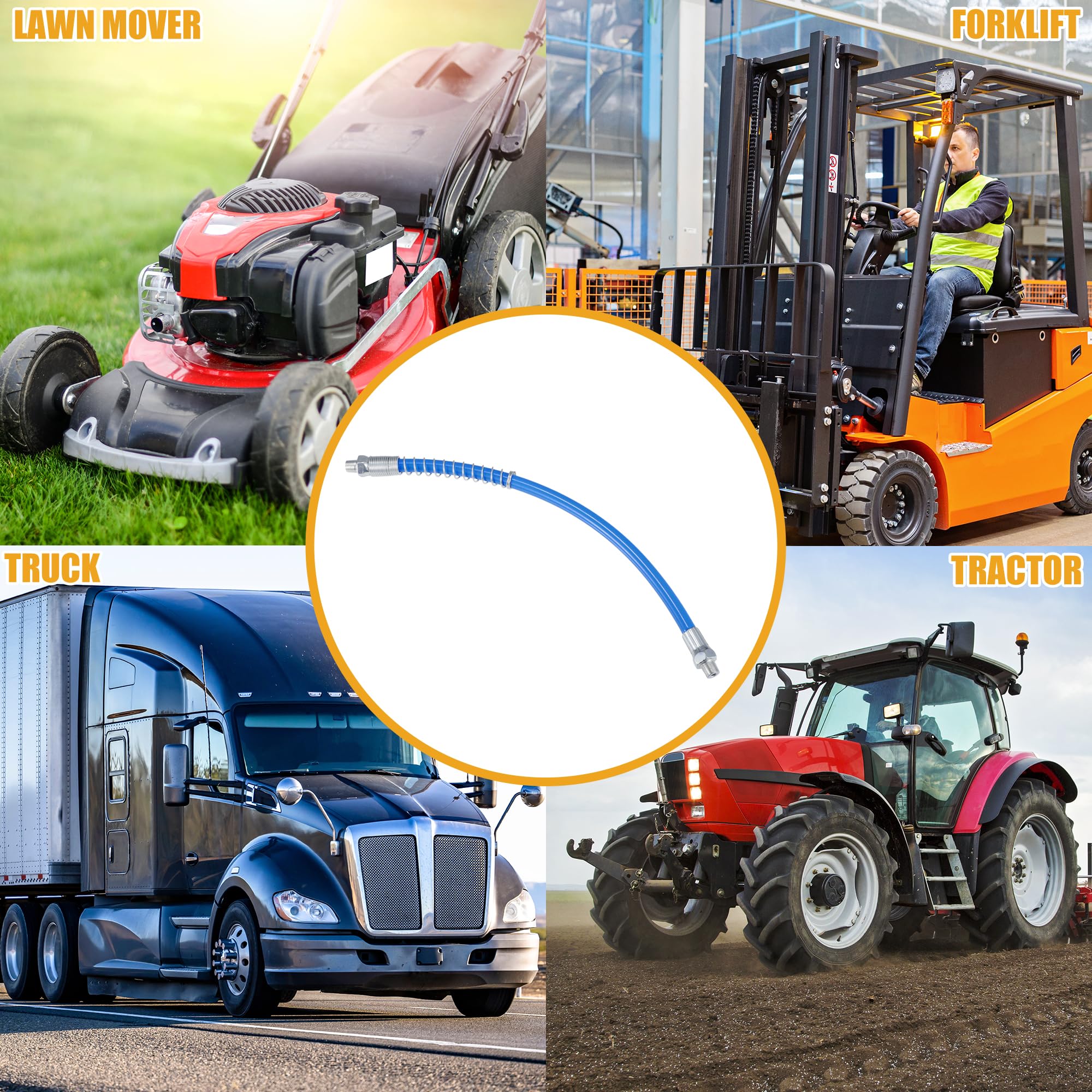 2x Fettpressen-Schläuche 12 Zoll - Universal 1/8 NPT Für Auto & Anhänger