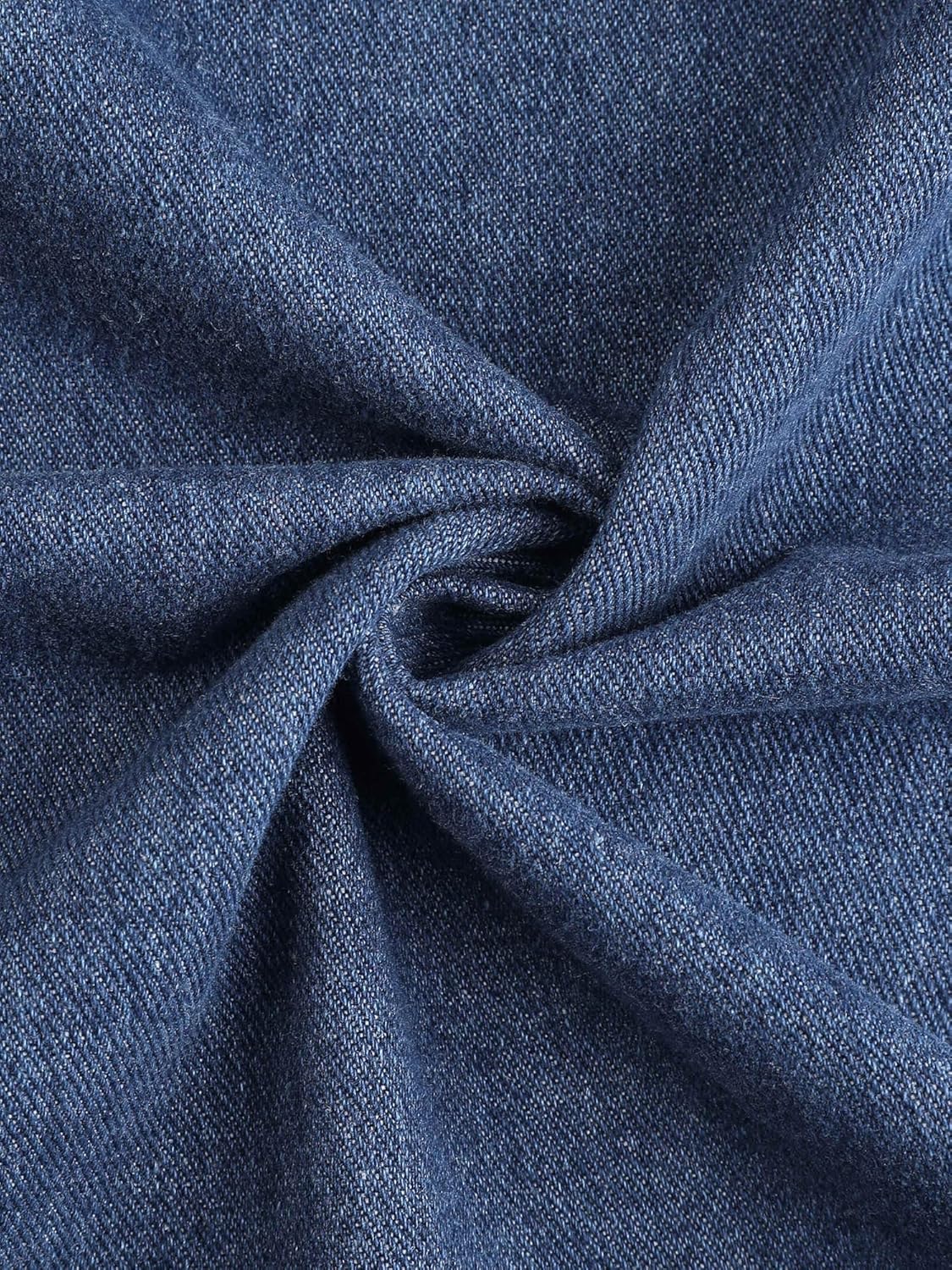 Agnes Orinda Women's Plus Size Denim Shirts Casual Long Sleeve Button Down Long Distressed Denim Jacket - Image 5