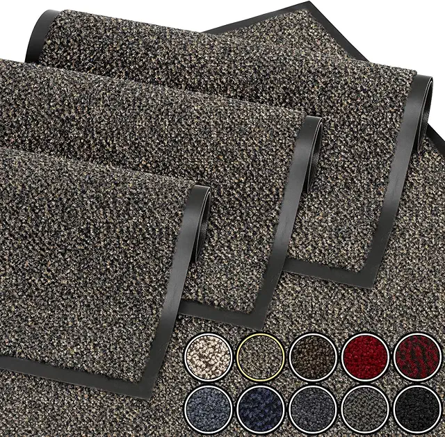 GadHome Taupe Doormat 90x120cm | Waterproof Washable Non-slip Dirt Trapper