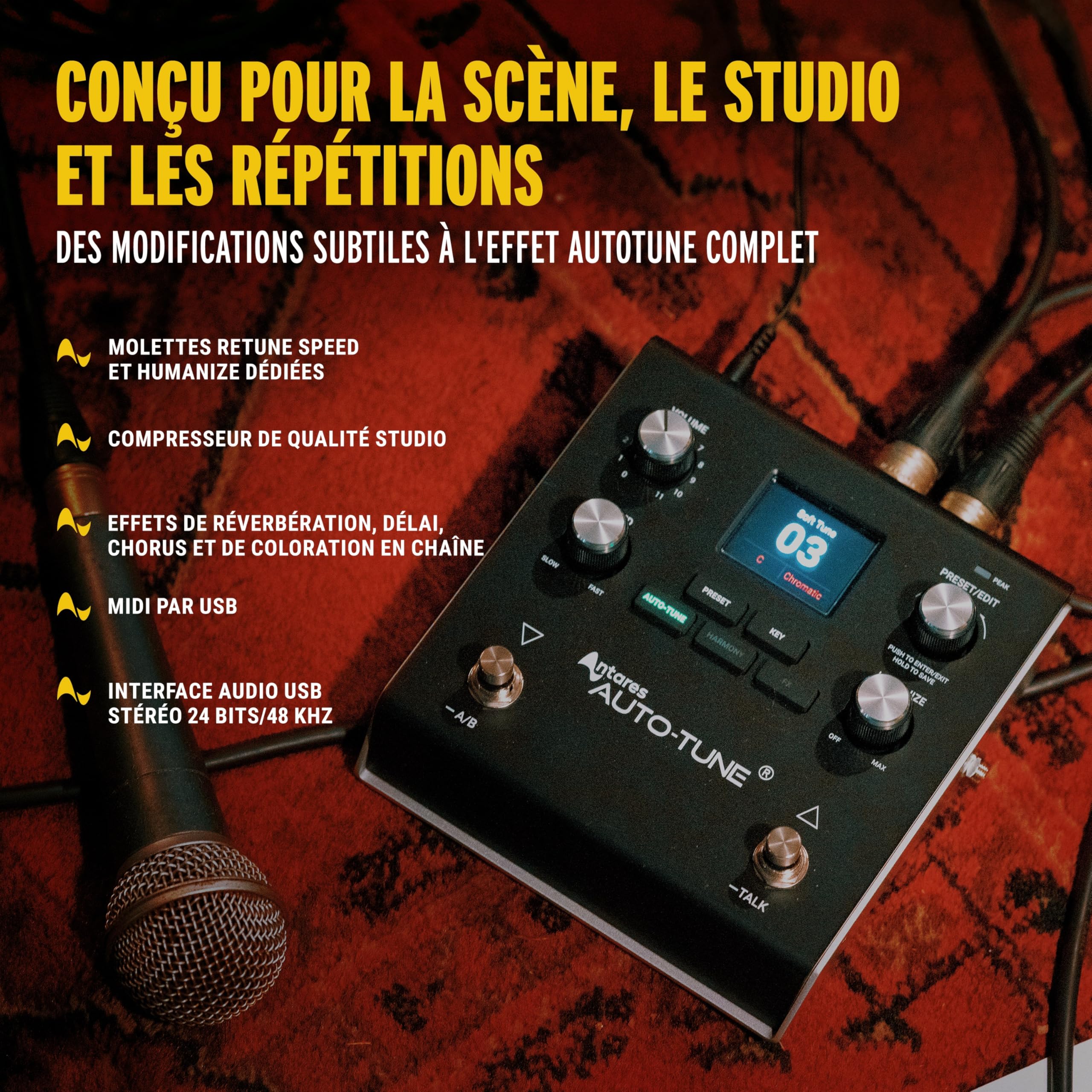 HeadRush VX5 - Pédale d'effets Vocaux avec Antares AutoTune, Correction de Tonalité en Temps Réel, Harmonie vocale, Entrées Guitare et Micro, Interface Audio