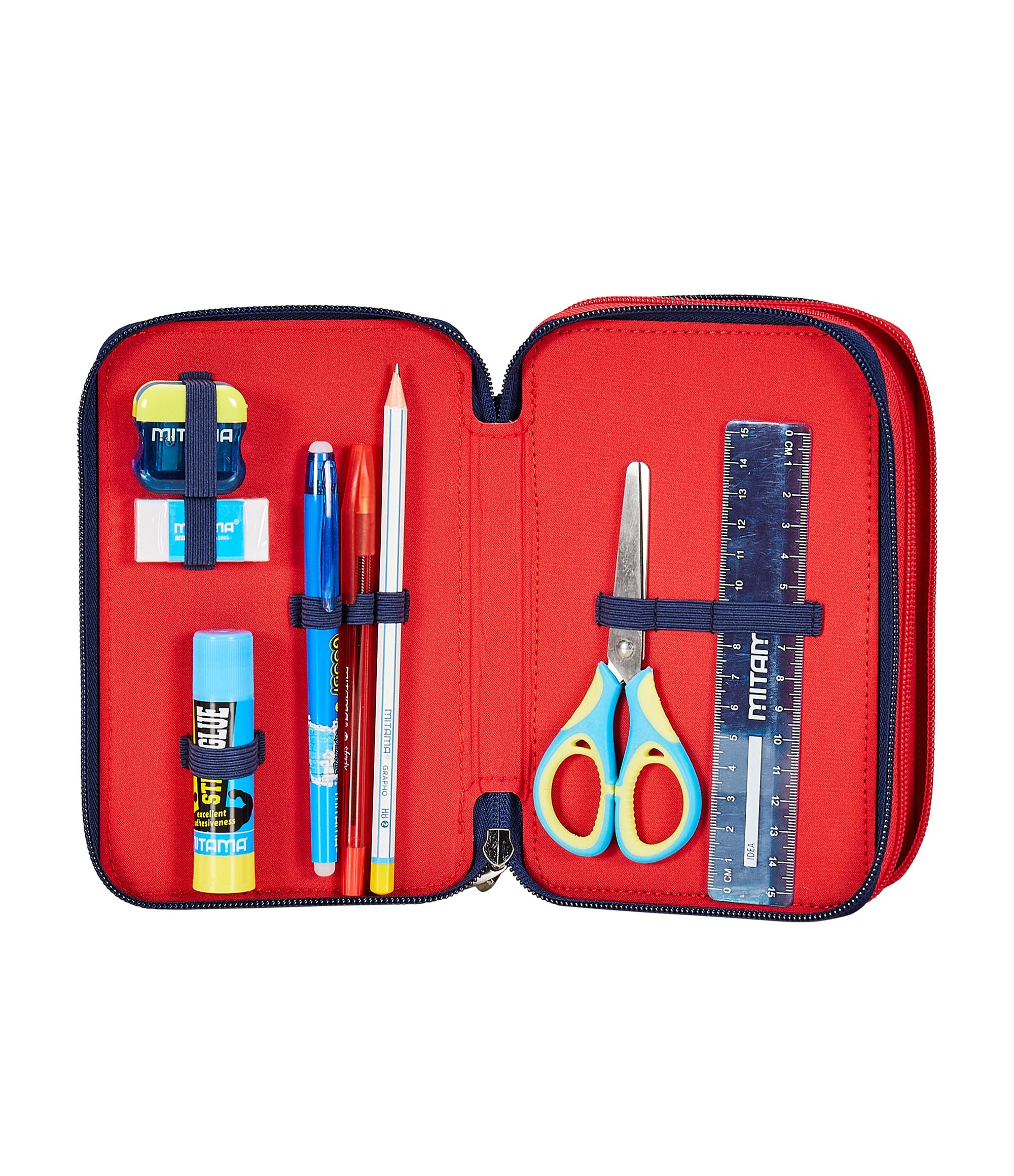 Seven Astuccio Scuola 3 Scomparti, SPIDER-MAN - WEBBED WONDER, Blu Rosso - Portapenne Multi Scomparto Con Matite, Penne e Colori