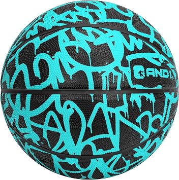 AND1 Fantom Graffiti Rubber Basketball Size 6 28.5", Indoor/Outdoor Basketball, Deep Channel Construction, Premium Materials, Vibrant Colors