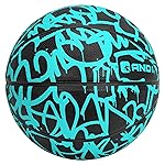 AND1 Fantom Graffiti Intermediate Size Rubber Basketball: 28.5 Inch Size 6 Indoor/Outdoor Basketball, Deep Channel Construction Streetball, Mint