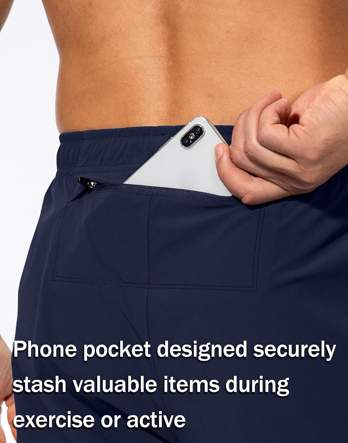 Pudolla Men's Workout Athletic Pants Elastic Waist Jogging Running Pants for Men with Zipper Pockets - Image 5