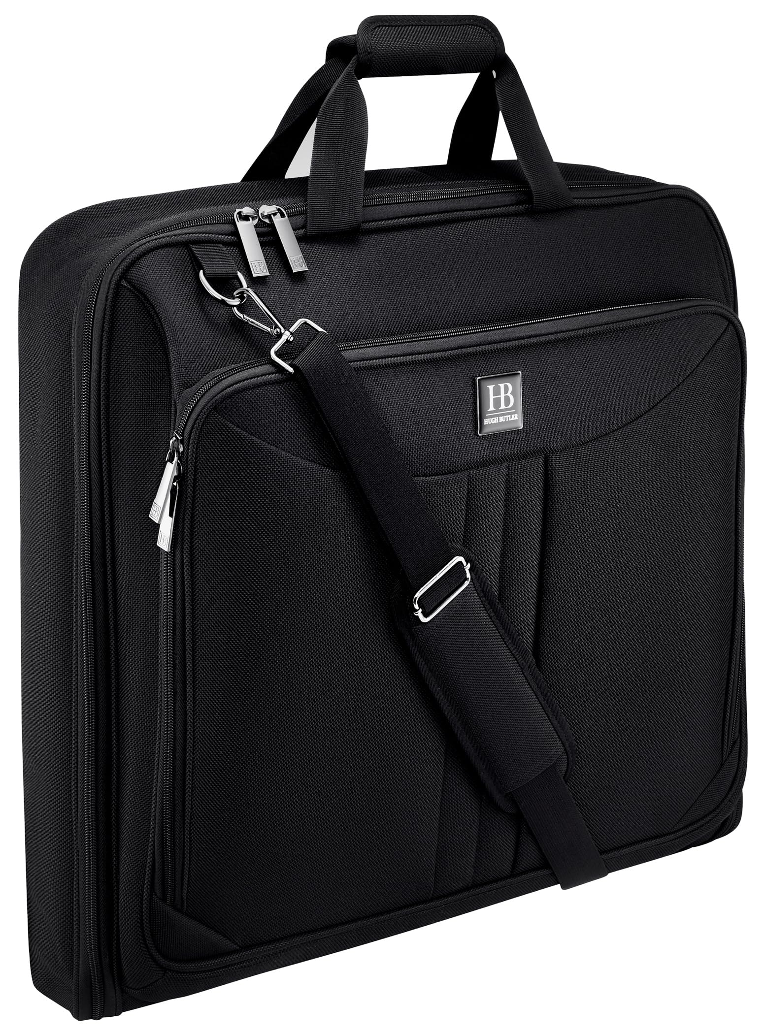 HUGH BUTLERHugh Butler Large 40-Inch Garment Bag for Travel | Carry On Luggage Up To 3 Suits | Hanging Business Bag for Men, Suit Carrier, Black