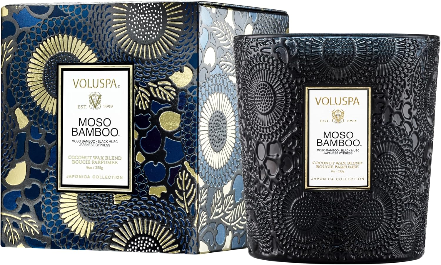 Voluspa Mediterranean Lemon Candle Jar, 9 oz, Coconut Wax Blend, Classic Scented Candles for Home, 60 Hour Burn Time, Poured in The USA