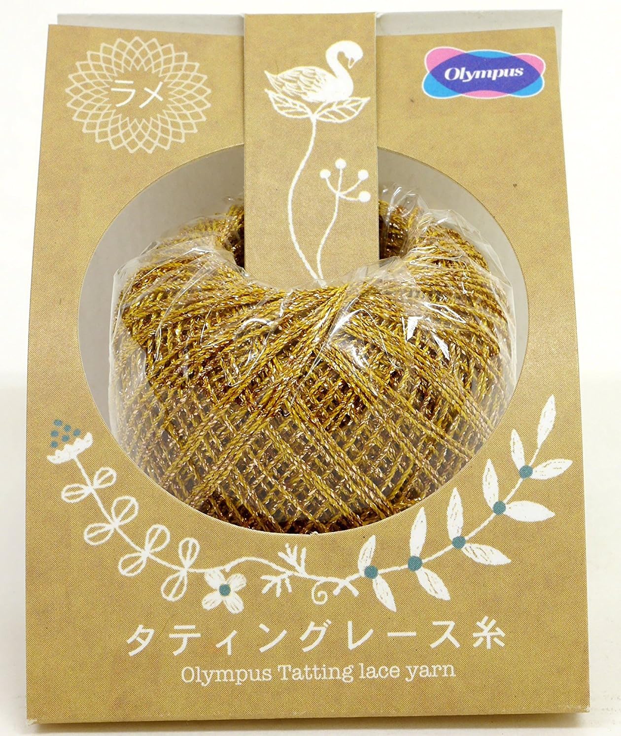 Made In orimupasu 絲 Knotted Work Thread Glittery Lace Yarn Col. T407 Gold Series Approximately/40 m