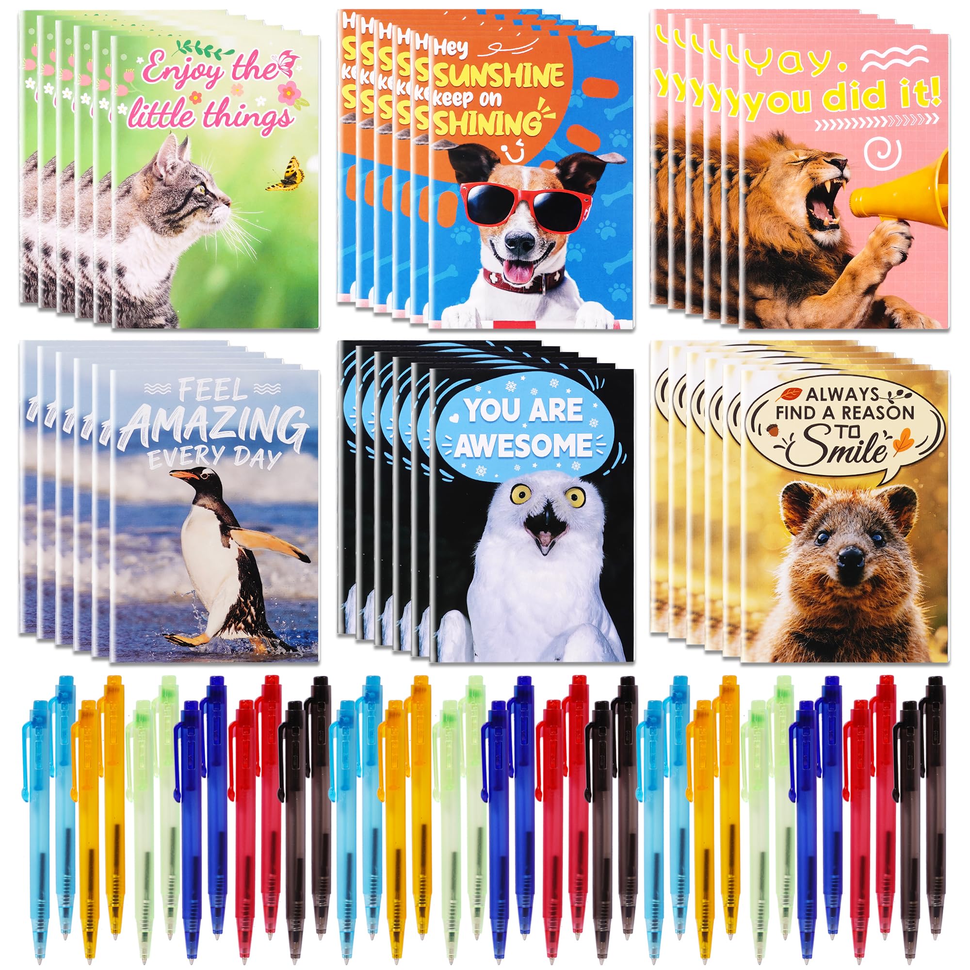 Echehi Gifts For Students From Teachers, 36 Pcs Notebooks And Pens Set, Class Gifts For 30 Children, End Of Year Class Presents For School Kids, Stationery For School Children