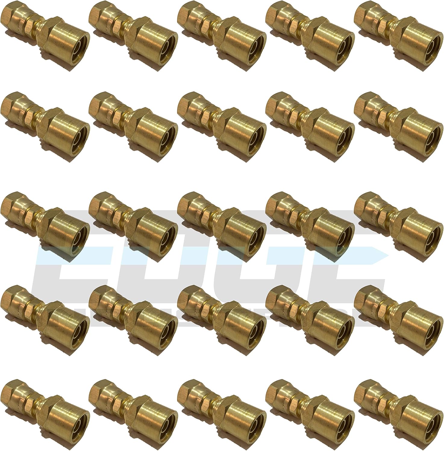 Brass Reusable Female Swivel Fitting Adapter 3/8" Female NPSM X 3/8" Hose ID X 11/16" Hose OD (Qty 01)