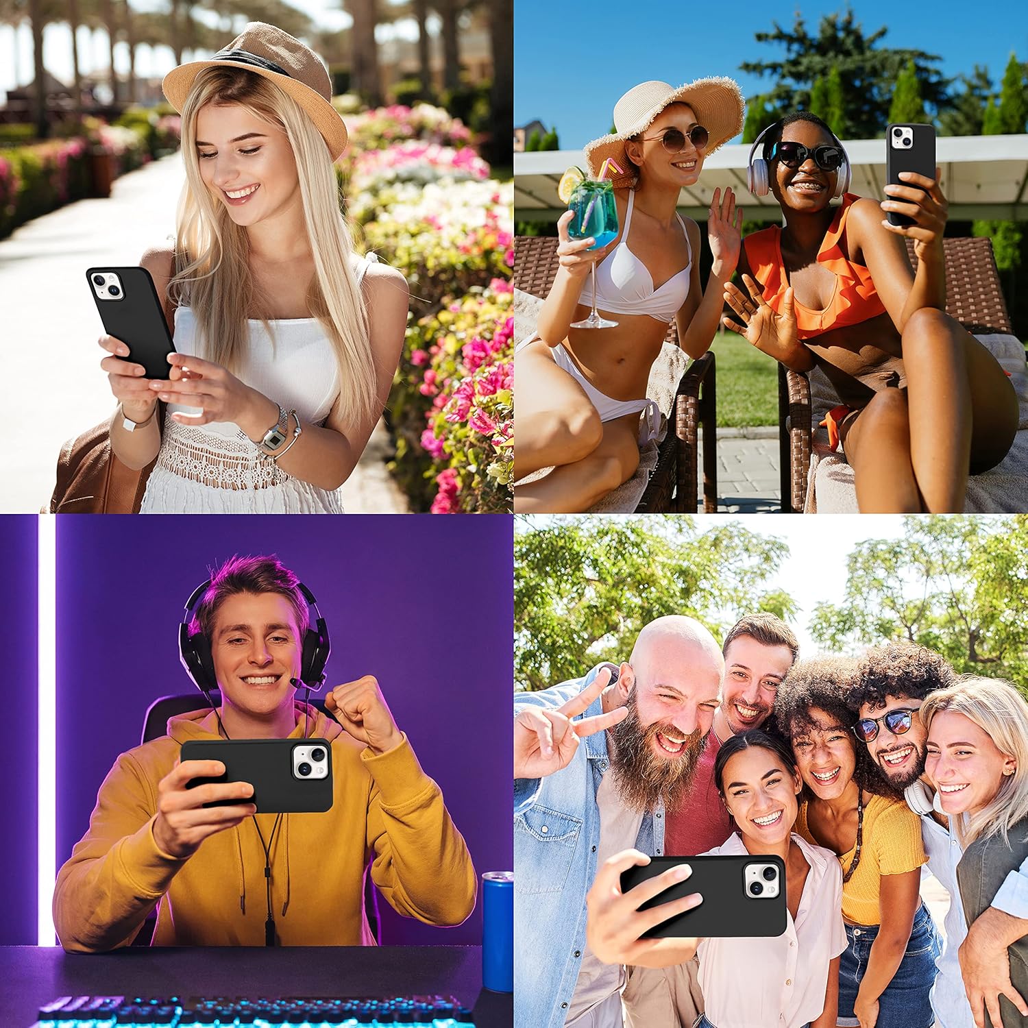 IceSword Compatible with iPhone 15 Plus Case Black, Liquid Silicone Case Phone Cover Slim Protective, Soft Anti-Scratch Pure Black Cool Fun Men Women [Shockproof] 6.7 inch 15Plus- Black