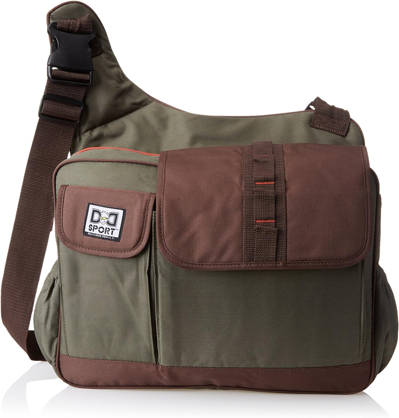 Diaper Dude Sport "His Dudeness" Diaper Bag by Chris Pegula - Olive Messenger with Cross Body Strap