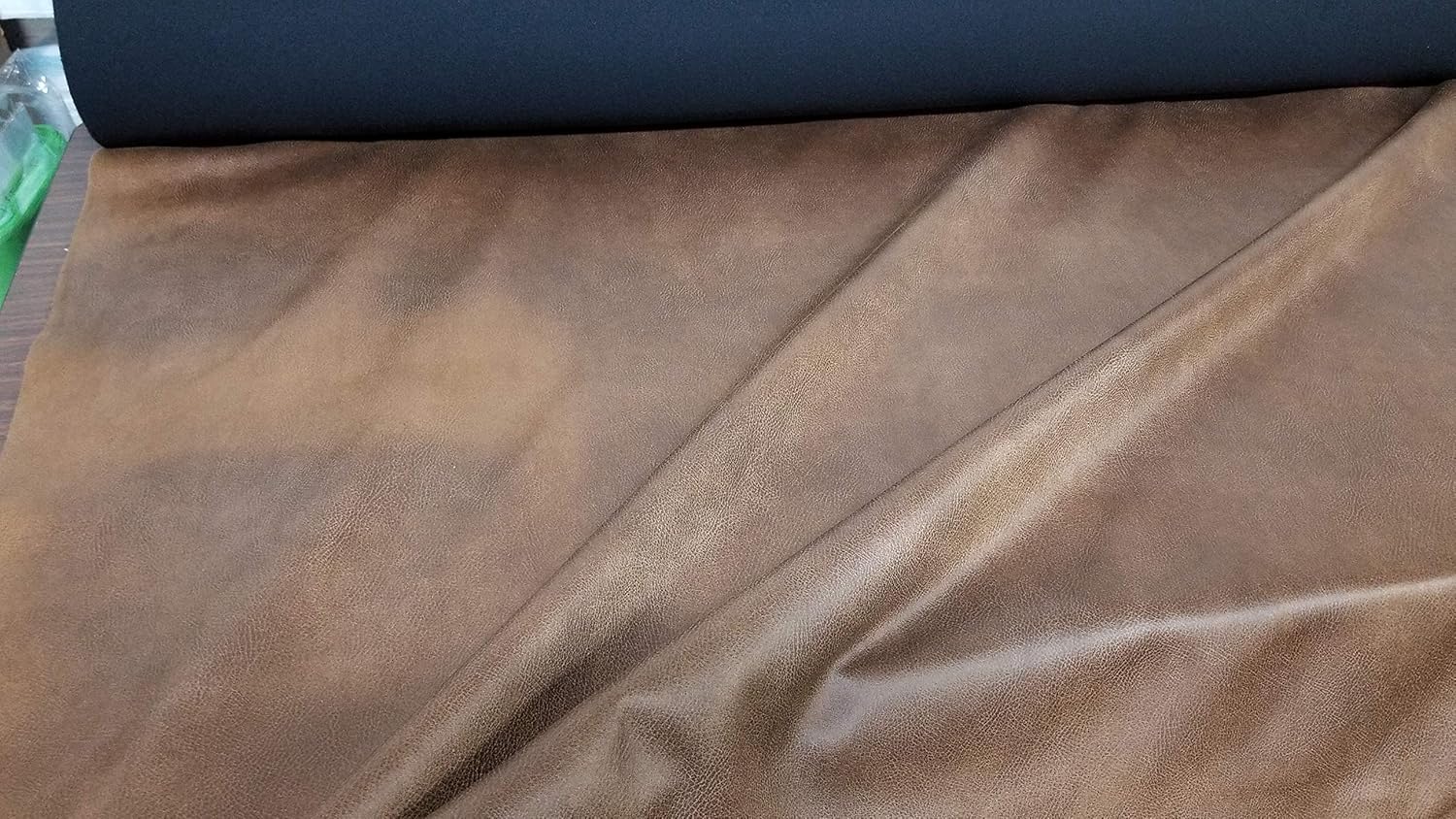 Camel Matte Distressed Breathable Leather Look and Feel Upholstery by The Yard